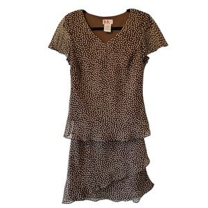 R&K Originals Polka Dot 2‑Piece Set Size 10 –‎ Blouse & Skirt Retro Chic